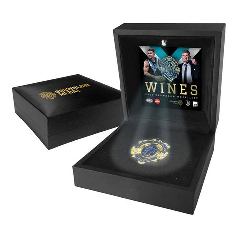 Ollie Wines 2021 Official AFL Port Adelaide Led Boxed Brownlow Medal Display - 4859