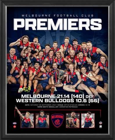 Melbourne Demons 2021 Premiers Official AFL Sportsprint Framed - 4907