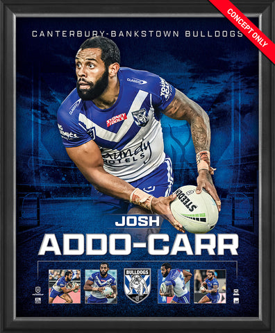 Josh Addo-Carr Canterbury-Bankstown Bulldogs Official Nrl Player Print Framed - 5147