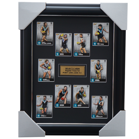 Port Adelaide 2021 AFL Select Team Card Set Framed Boak Wines Gray   - 4631