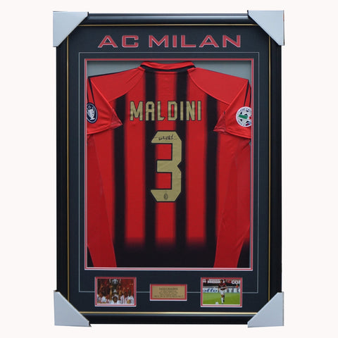 Paolo Maldini AC Milan Signed Jersey Framed With Photos + COA - 4793