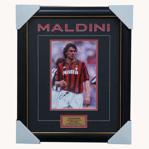 Paolo Maldini AC Milan Signed Photo Framed + COA - 5389