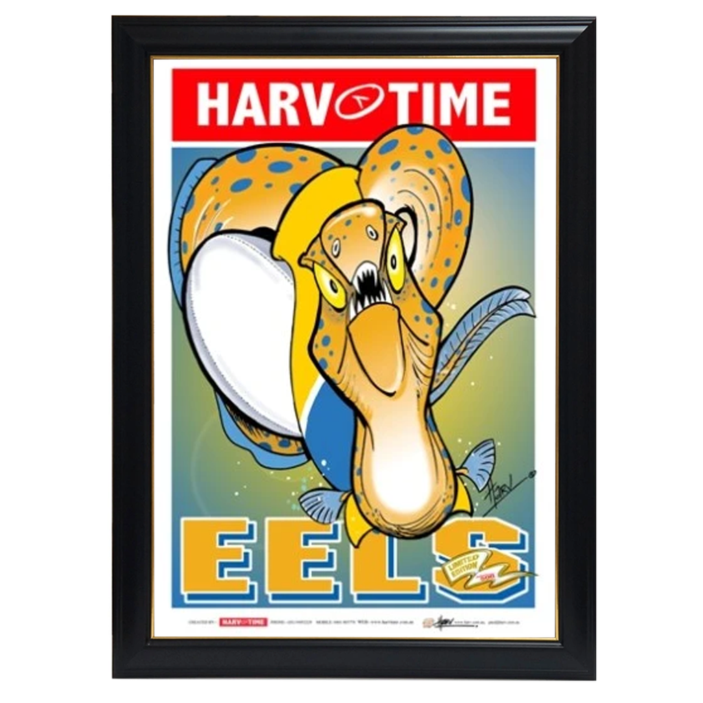 Parramatta Eels, Nrl Mascot Harv Time Print Framed - 4197