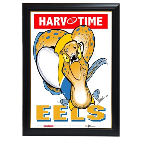 Parramatta Eels, Nrl Mascot Print Harv Time Print Framed - 4152