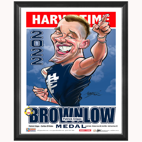 Patrick Cripps 2022 Brownlow Medal Carlton Harv Time Limited Edition Print Framed - 5275
