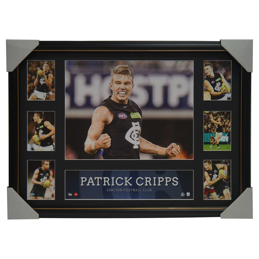 Patrick Cripps Carlton Blues Unsigned Super Frame Afl Print Official Collage Framed - 2898