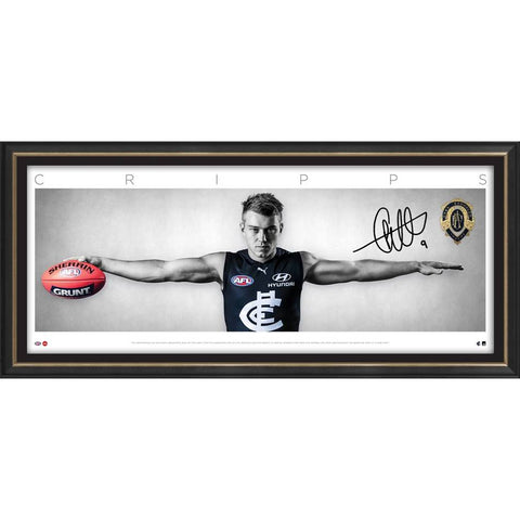 Patrick Cripps Signed Carlton Deluxe Brownlow Wings L/E Official AFL Print Framed - 5355