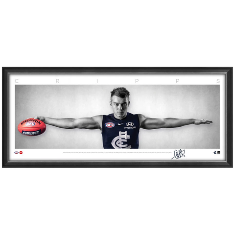 Patrick Cripps Signed Carlton Mini Wings Official Afl Print Framed New - 3750