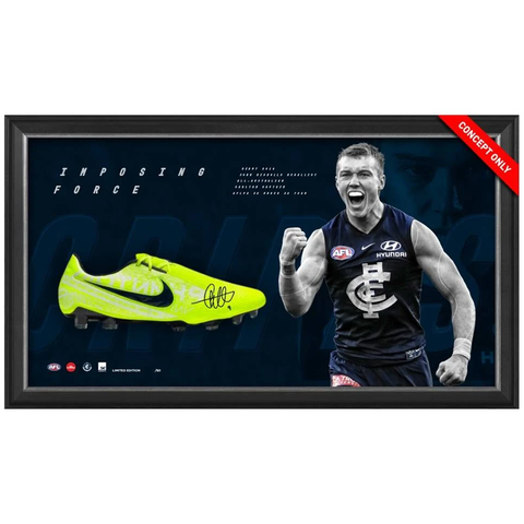 Patrick Cripps Signed Official Afl Carlton Boot Box Framed "Imposing Force" - 3772