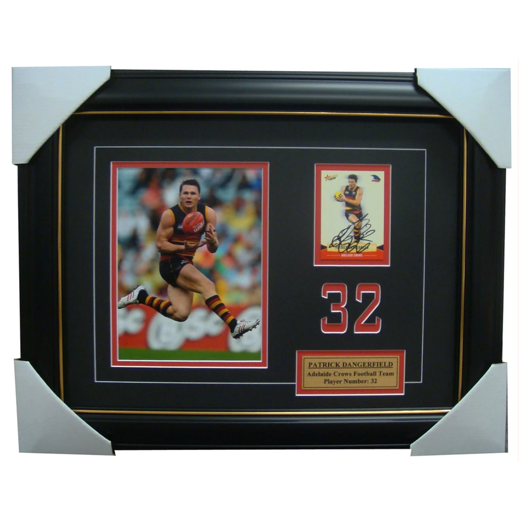 Patrick Dangerfield Adelaide Crows Signed Card Collage Framed - 1662