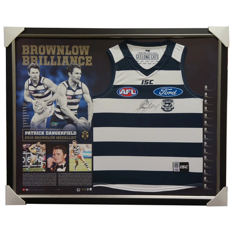 Patrick Dangerfield Signed 2016 Brownlow Medallist AFL Jumper Framed 35 Votes - 2945