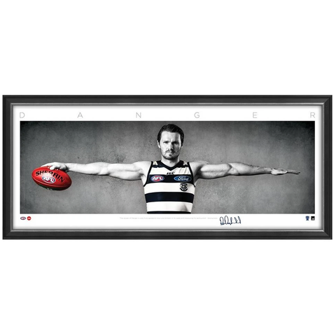 Patrick Dangerfield Signed Geelong Cats Mini Wings Official Afl Print Framed New - 3746