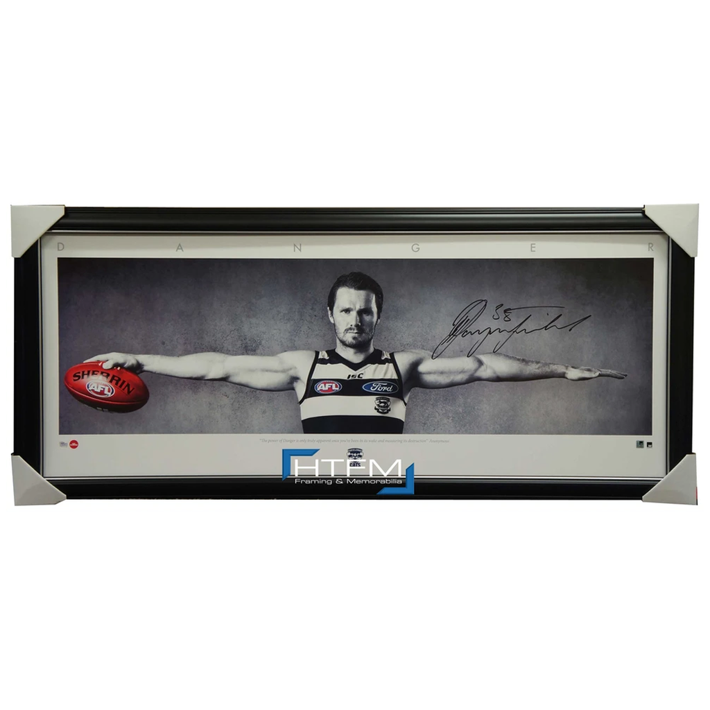 Patrick Dangerfield Signed Geelong Cats Wings Afl Print Framed - 2739 Brand New
