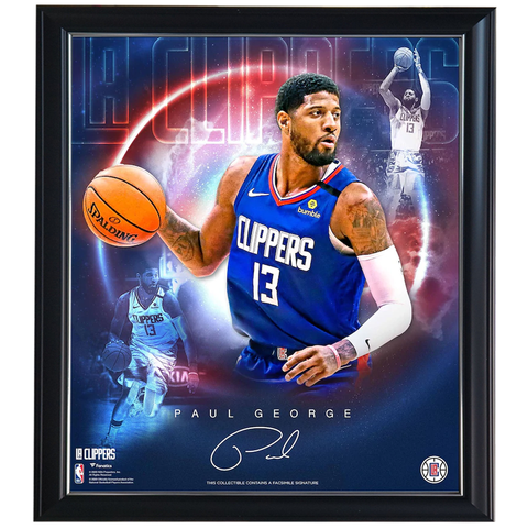 Paul George La Clippers Facsimile Signed Official Nba Print Framed - 4413