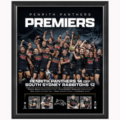 Penrith Panthers 2021 Premiers Official NRL Sportsprint Framed - 4909