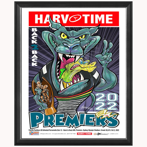 Penrith Panthers 2022 NRL Premiers Limited Edition 750 Units Harv Time Print Framed – 5309