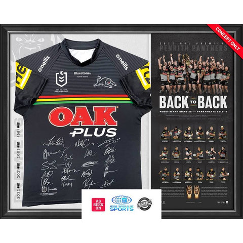 Penrith Panthers Signed 2022 NRL Premiers Official Team Jersey Framed - 5303