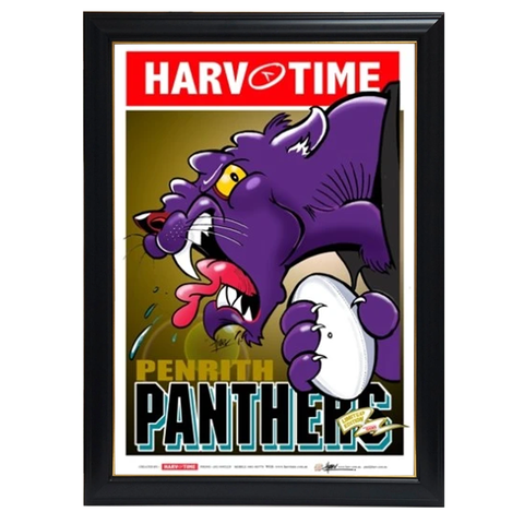 Penrith Panthers, Nrl Mascot Harv Time Print Framed - 4200