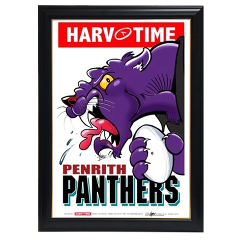 Penrith Panthers, Nrl Mascot Print Harv Time Print Framed - 4151