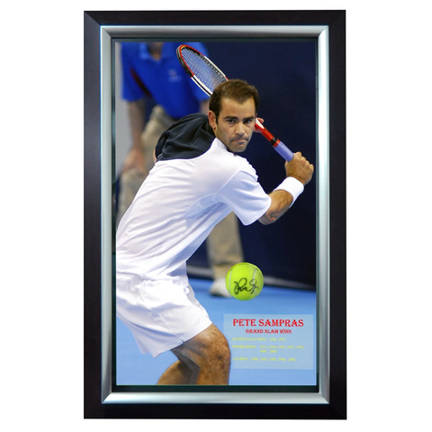 Pete Sampras Signed Ball and Print L/e to 100 Only Framed - 1152