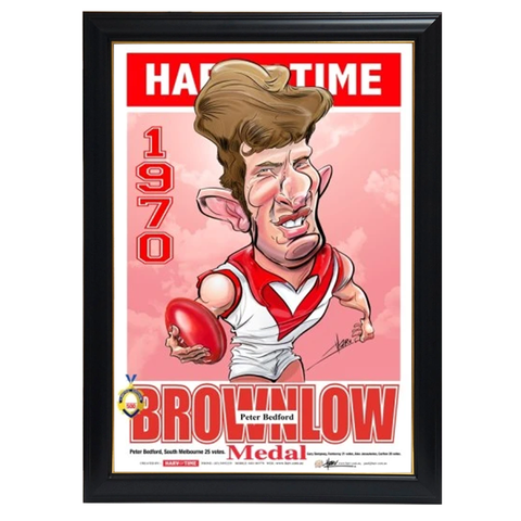 Peter Bedford, 1970 Brownlow, Harv Time Print Framed - 4231