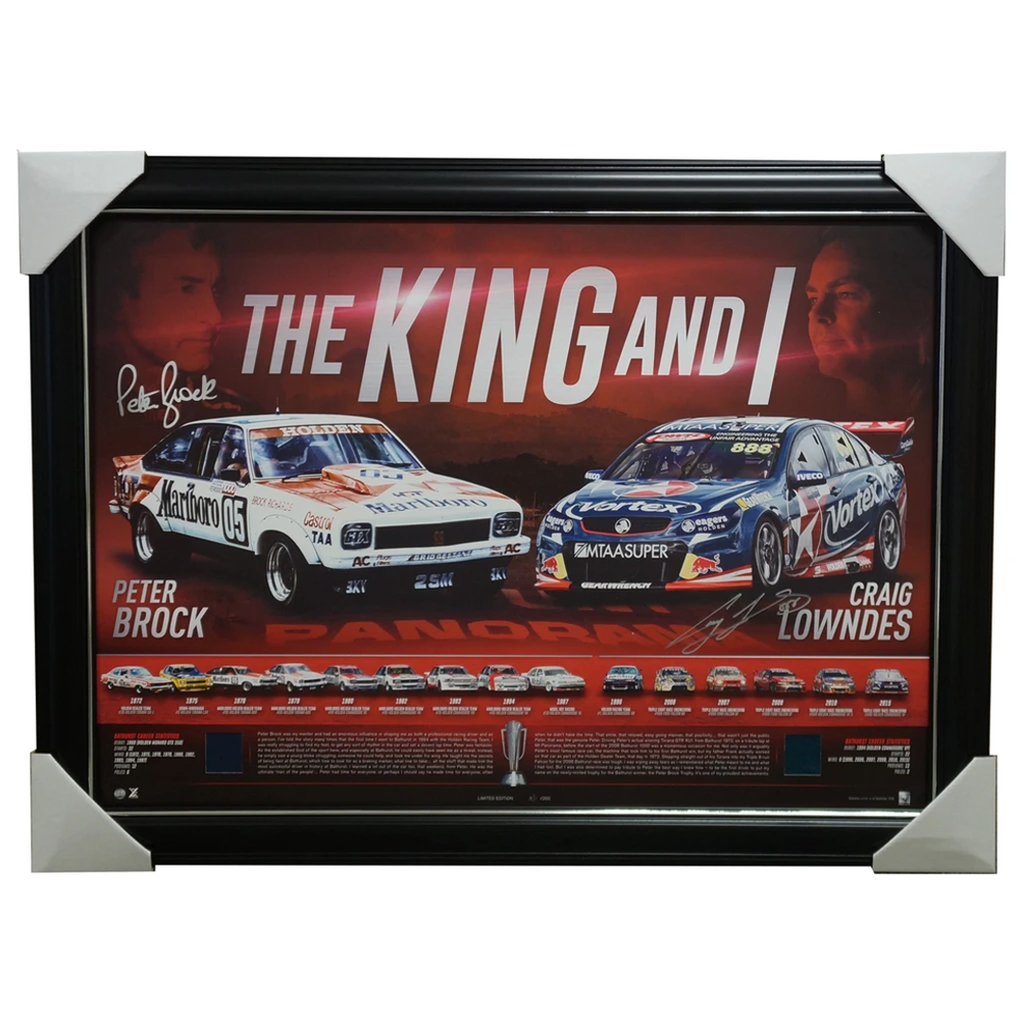 Peter Brock The King & I Signed Craig Lowndes V8 Racing Tribute Frame Bathurst - 2988