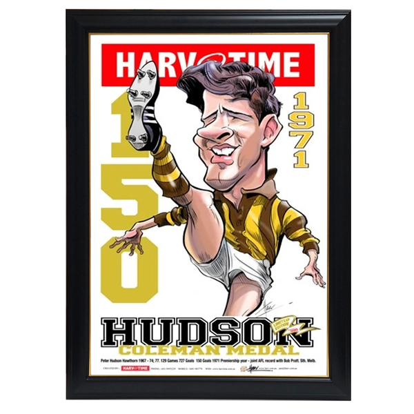 Peter Hudson, 1971 Coleman Medal, Harv Time Print Framed 4295 HT