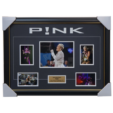 Pink Alecia Beth Moore Signed Photo Collage Framed + Coa - 3249