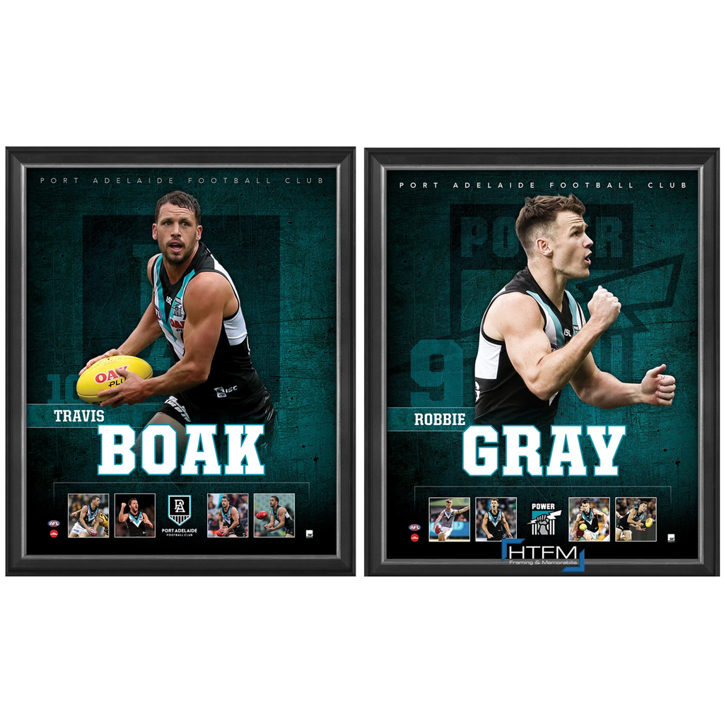 Port Adelaide Package Official Licensed Afl Prints Framed Boak Gray - 4449