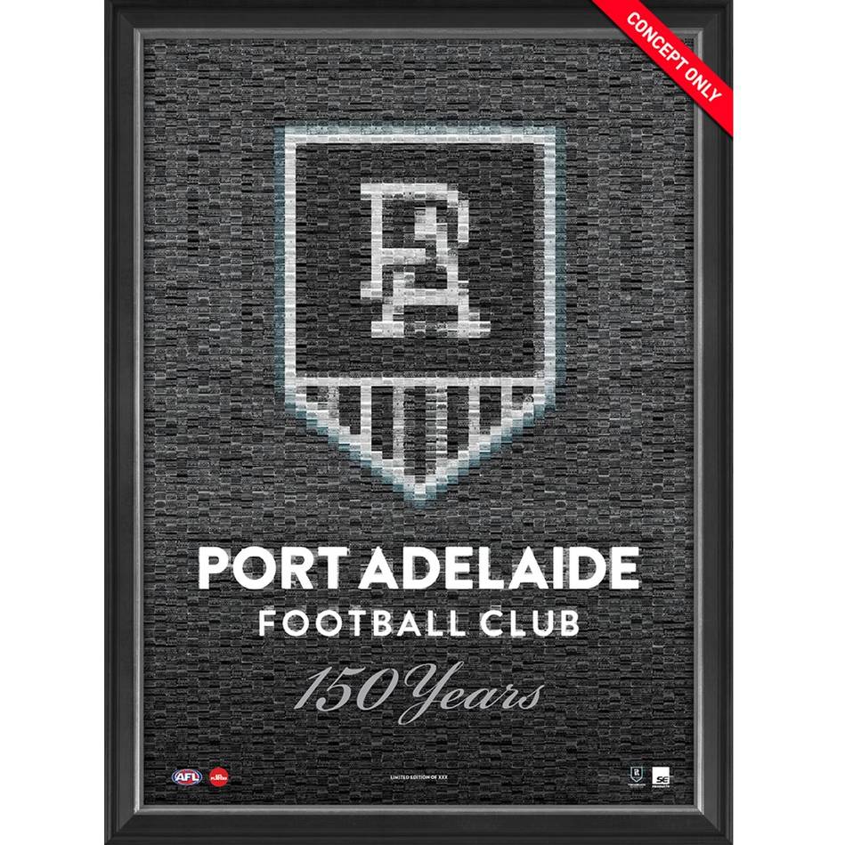 Port Adelaide Football Club 150 Years Limited Edition Mosaic Print Framed - 4392