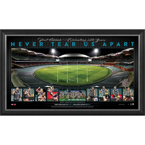 Port Adelaide 2020 Showdown Official Afl Panoramic Print Framed 150 Years - 4458