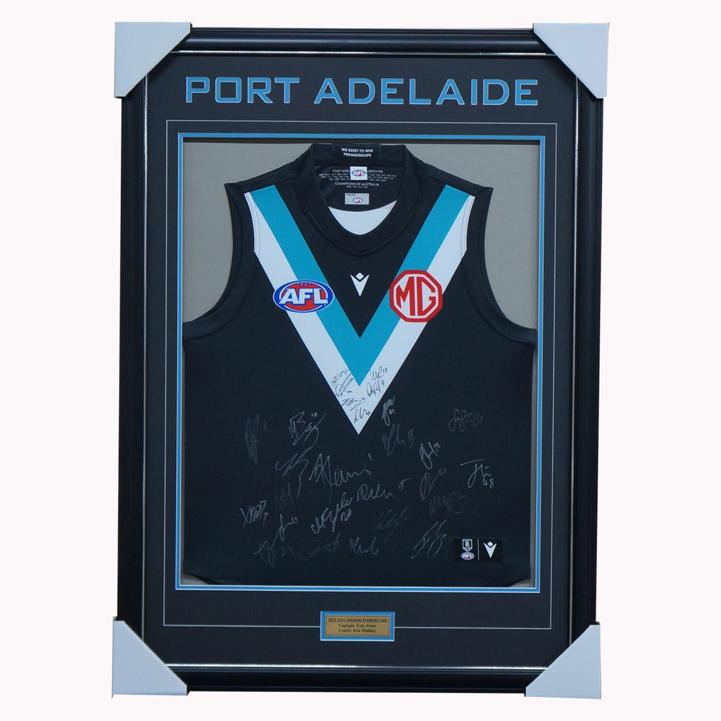 Port Adelaide Power Football Club 2022 AFL Official Team Signed Guernsey Framed - 5084