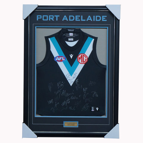 Port Adelaide Power Football Club 2022 AFL Official Team Signed Guernsey Framed - 5084