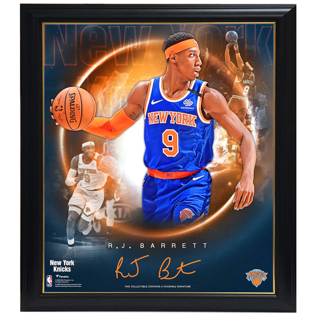 R.j. Barrett New York Knicks Facsimile Signature Official Nba Print Framed - 4426