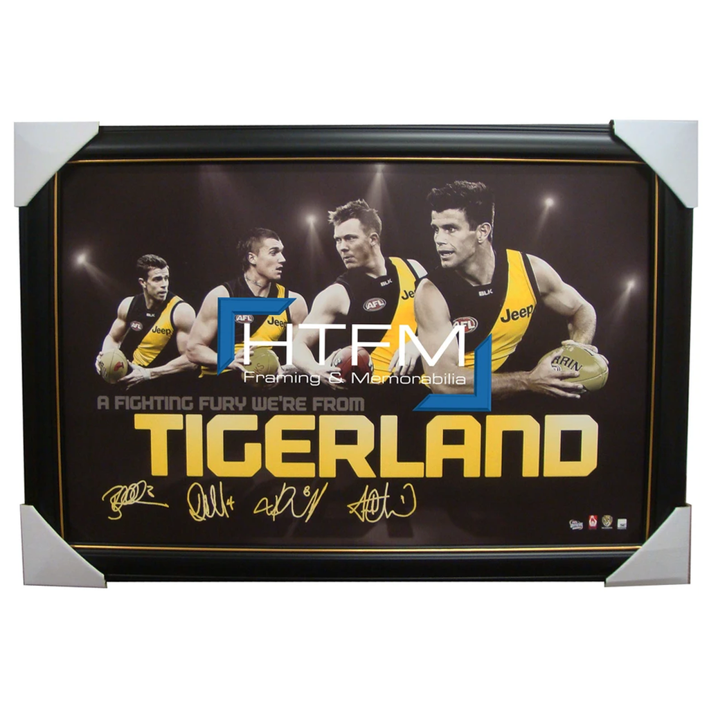 Richmond Four Player Facsimile Afl Official Licensed Print Framed Cotchin Martin - 1726