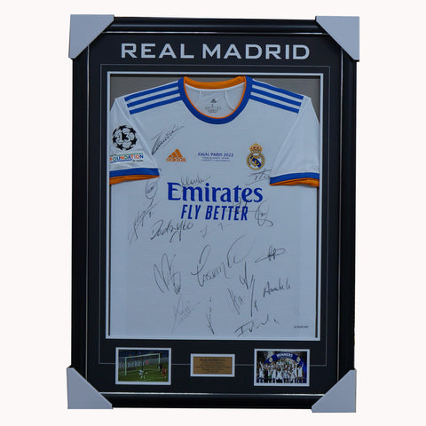 Real Madrid 2022 Champions League Team Signed Jersey Framed + COA - 5222