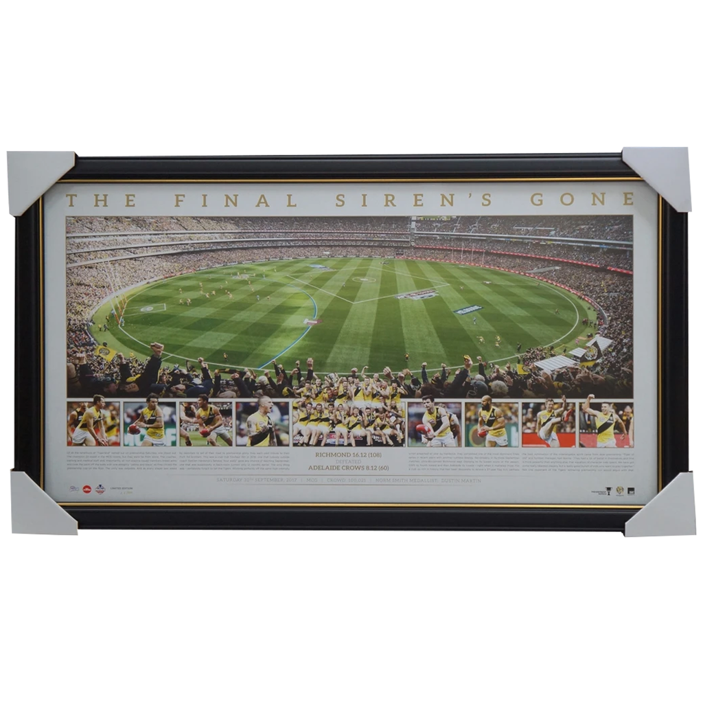 Richmond 2017 Afl Premiers Official Panoramic "Final Siren's Gone" Print Framed - 3574