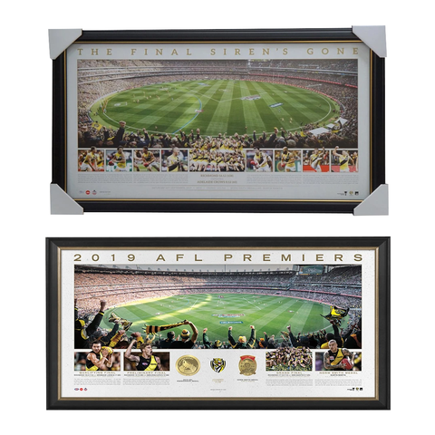 Richmond 2017 & 2019 Afl Premiers Official Panoramic Mcg Prints Framed Package Deal - 3851