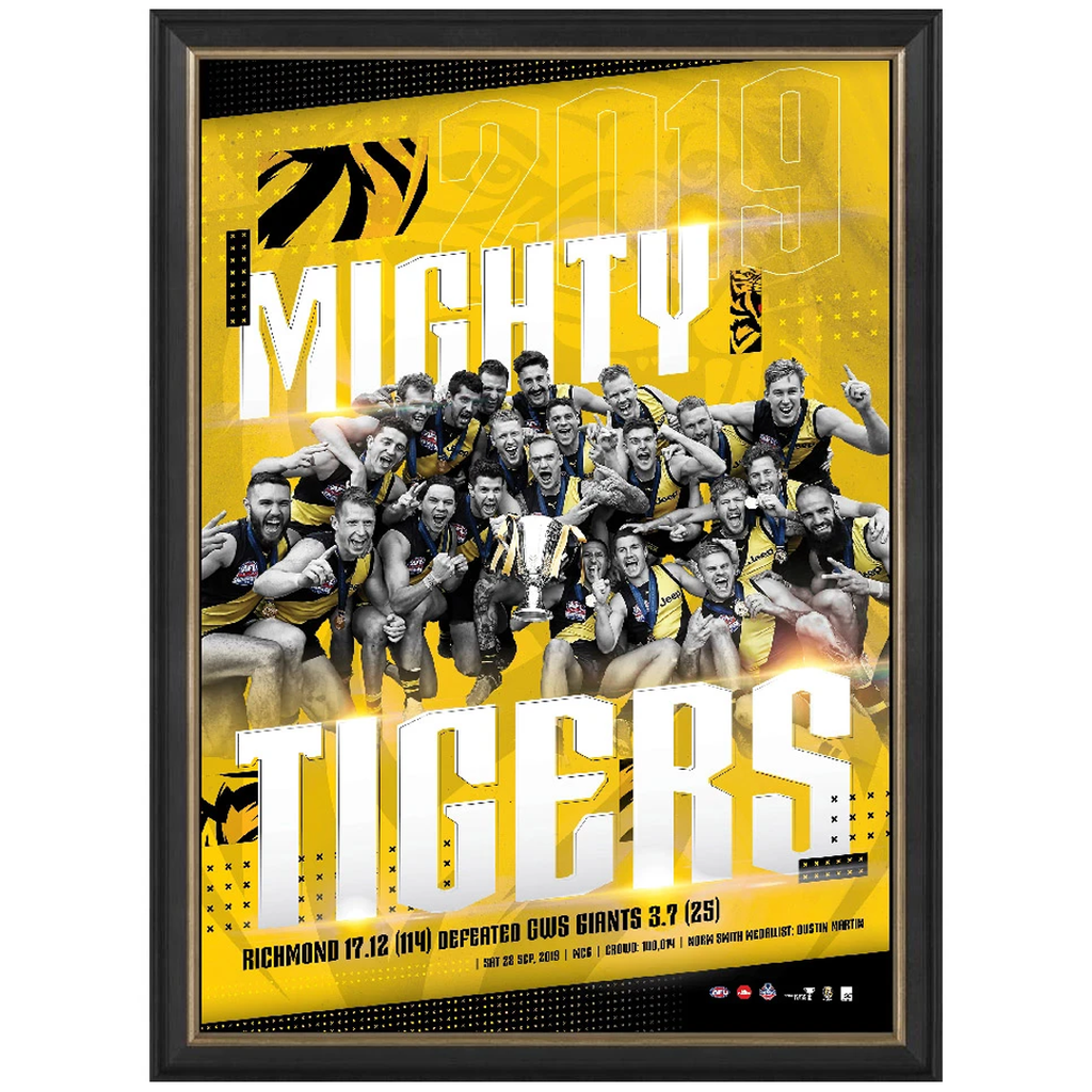 Richmond 2019 Afl Premiers "the Mighty Tigers" Official Print Framed - 3811