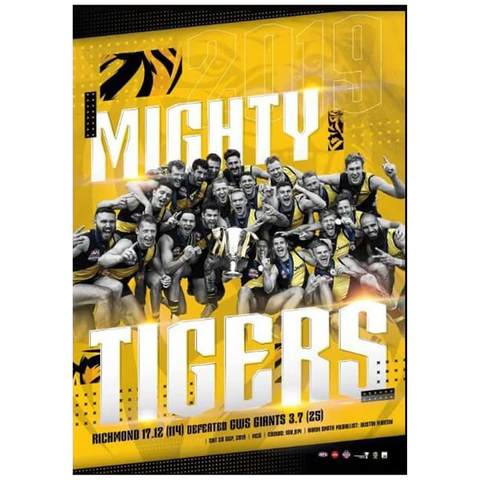 Richmond 2019 Afl Premiers "the Mighty Tigers" Official Print Only - 3853