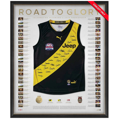 Richmond 2019 Premiers Team Signed Official Afl Guernsey Deluxe Frame - 3824