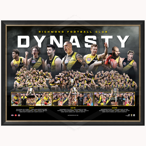 Richmond Dynasty AFL Premiers 2017, 2019 & 2020 Official Print Framed - 4567