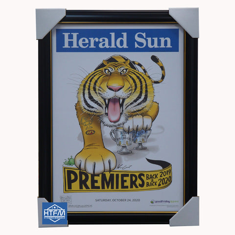 2020 Afl Premiers Richmond Tigers Mark Knight Herald Sun Print Framed - 4688
