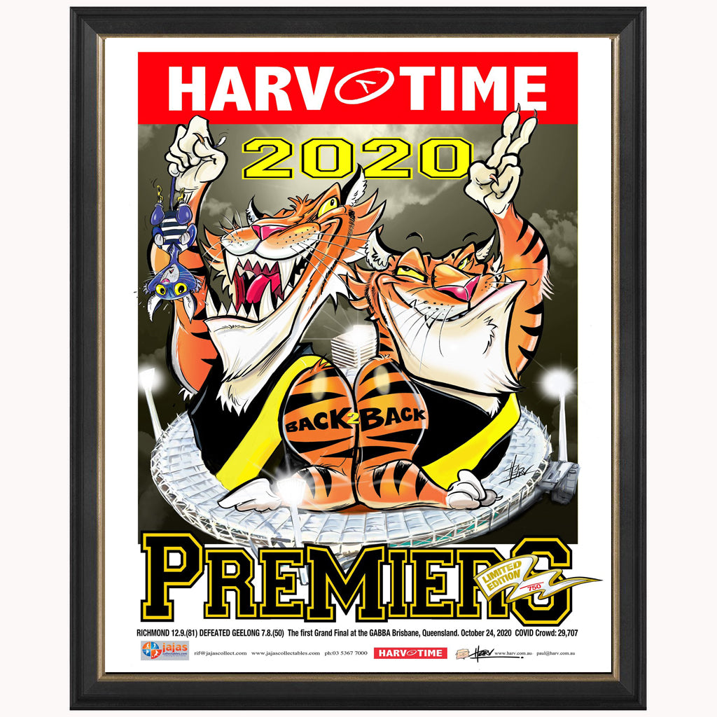 2020 Premiers Richmond Tigers Harv Time Limited Edition Print Framed - 4666