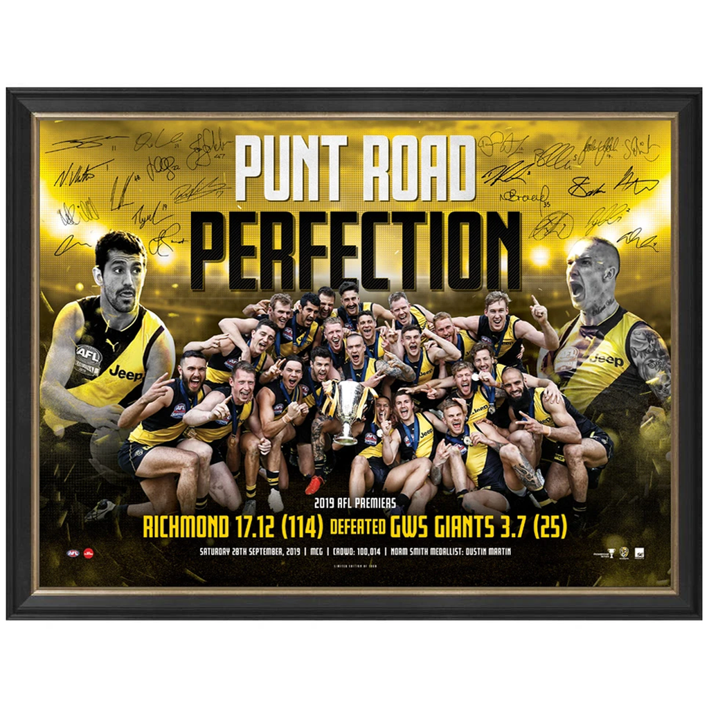 Richmond Signed 2019 Afl Premiers "Punt Road Perfection" Official Print Framed - 3822
