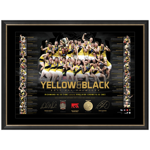 Richmond Signed Cotchin & Martin 2017 Afl Premiers Official Afl Lithograph Print Framed - 3690