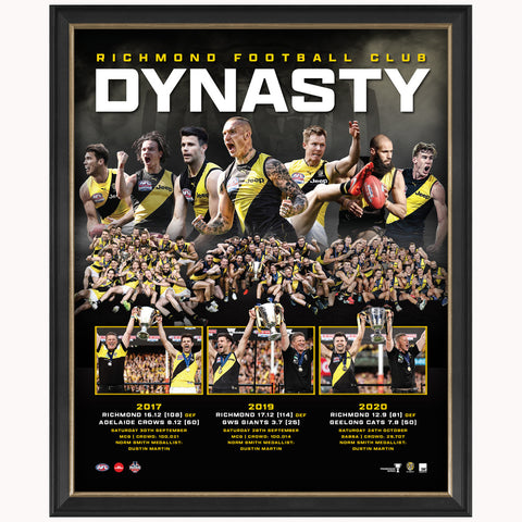Richmond F.C. Dynasty Official AFL Print Framed 2017, 2019 & 2020 Premiers - 5025