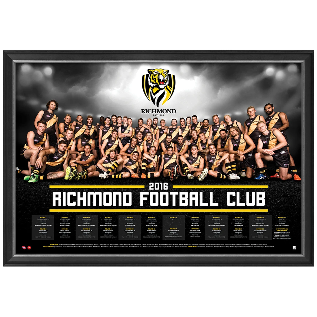 Richmond Tigers 2016 Official Afl Team Print Framed Trent Cotchin Dustin Martin - 2732
