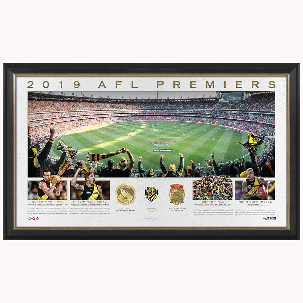 Richmond 2019 Afl Premiers Official Panoramic Mcg Print Framed- 3820