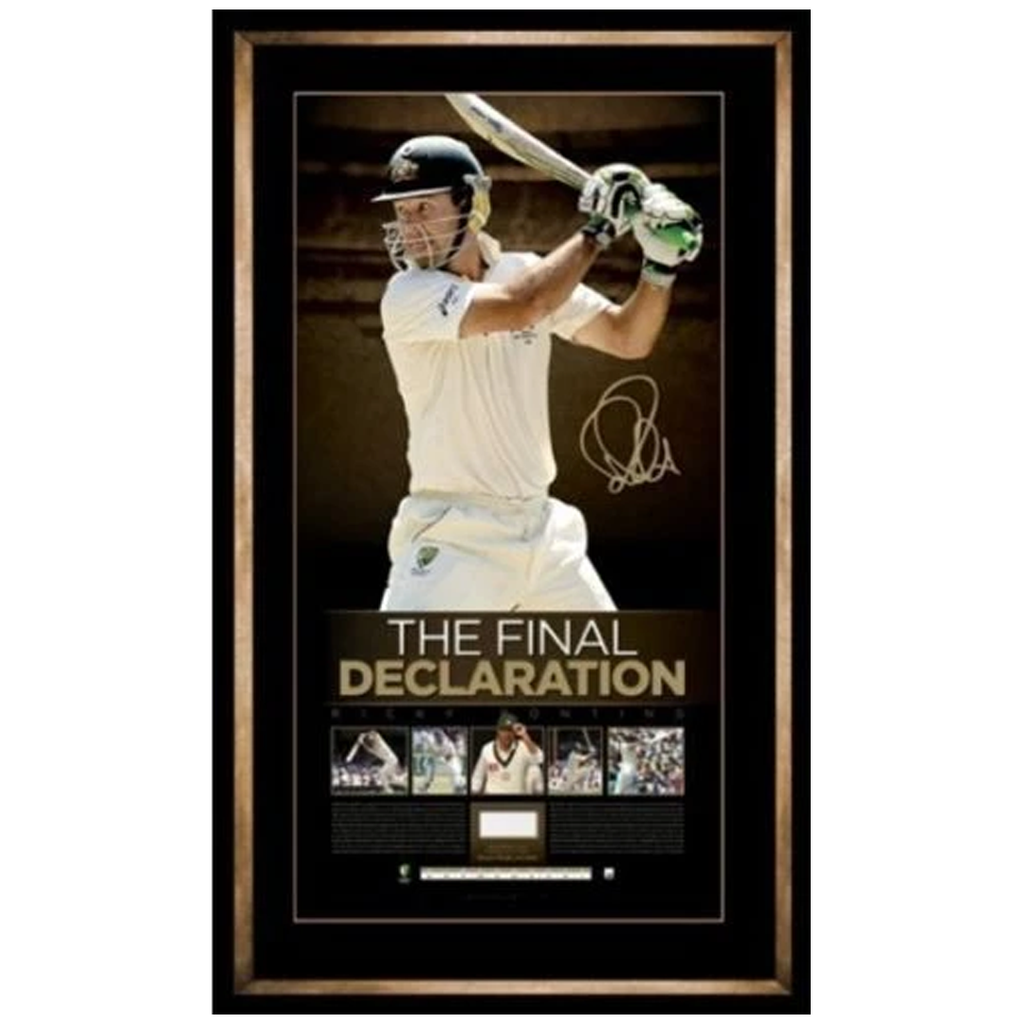 Ricky Ponting Signed Australia Cricket Final Declaration Retirement Print Framed - 3581